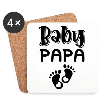 Papa bébé - Dessous de verre (lot de 4) - blanc - Devant