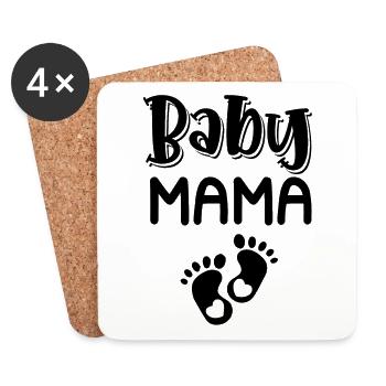 baby mama - Untersetzer (4er-Set) - Weiß - Vorne