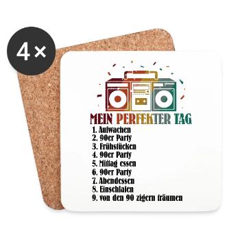 Mein Perfekter Tag - Untersetzer (4er-Set) - Weiß - Vorne