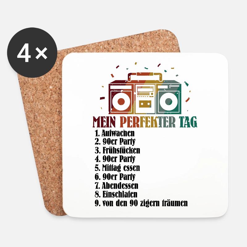 Mein Perfekter Tag - Untersetzer (4er-Set) - Weiß