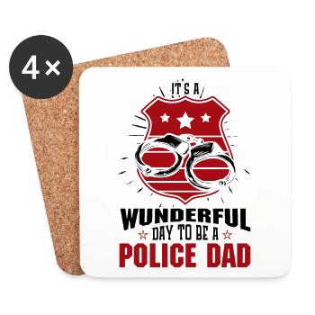 Polizei Polizist Polizeibeamte - Untersetzer (4er-Set) - Weiß - Vorne