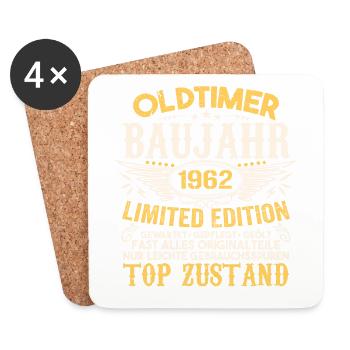 Original 1962 Jahrgang Retro Geburtstag Vintage - Untersetzer (4er-Set) - Weiß - Vorne