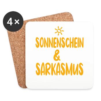 Sonnenschein Und Sarkasmus Lustiger Spruch - Untersetzer (4er-Set) - Weiß - Vorne
