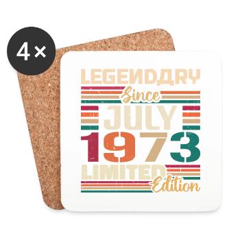 July 1973 Anniversary July 1973 July Year - Coasters (set of 4) - white - Front