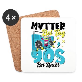 Mutter bei Tag 90s bei Nacht - Untersetzer (4er-Set) - Weiß - Vorne