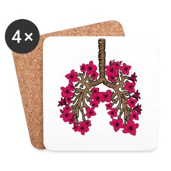 Jardin Fleuriste Cadeau Femmes Plantes Fleurs - Dessous de verre (lot de 4) - blanc - Devant