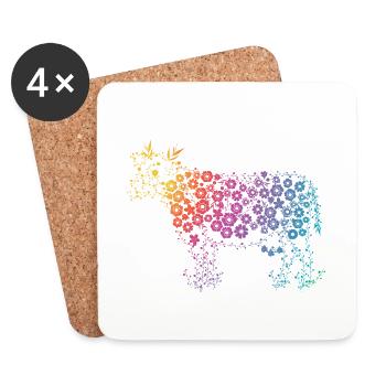 Artful Cow Gift Women Farm Cow - Coasters (set of 4) - white - Front