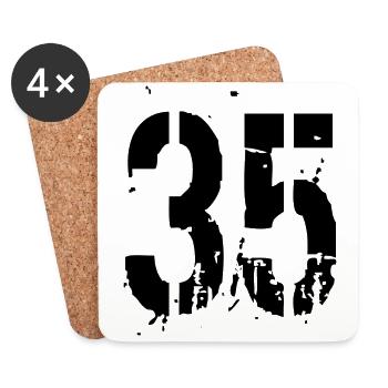 35 Nummer 35 - Untersetzer (4er-Set) - Weiß - Vorne