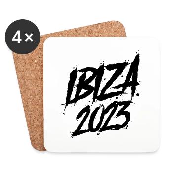 Ibiza 2023 - Dessous de verre (lot de 4) - blanc - Devant