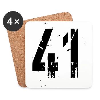 41 Nummer 41 - Untersetzer (4er-Set) - Weiß - Vorne