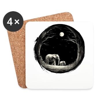 Elphant Mama Frauen - Untersetzer (4er-Set) - Weiß - Vorne