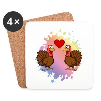Truthan Comic Couple Love - Coasters (set of 4) - white - Front