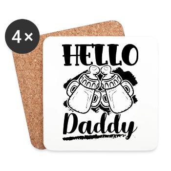 Papa bébé - Dessous de verre (lot de 4) - blanc - Devant