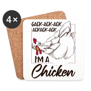 Chicken Costume Kids - Coasters (set of 4) - white - Front