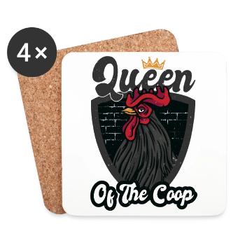 Queen Chicken Coop - Coasters (set of 4) - white - Front