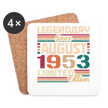 1953 August Birthday Legend August 1953 - Coasters (set of 4) - white - Front