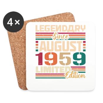 1959 August Birthday Legend August 1959 - Coasters (set of 4) - white - Front