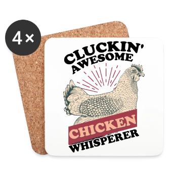 Chicken Whisperer | Chicken Farmer | Hen - Coasters (set of 4) - white - Front