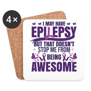 I May Have Epilepsy - Coasters (set of 4) - white - Front