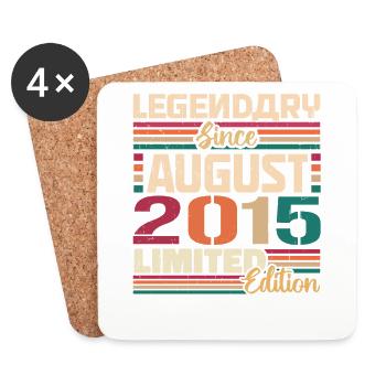 2015 Août Anniversaire Légende Août 2015 - Dessous de verre (lot de 4) - blanc - Devant
