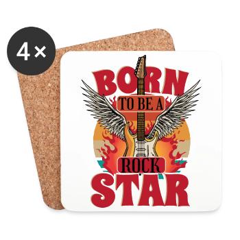 Kids Rock Star Guitar Bassist Band - Coasters (set of 4) - white - Front