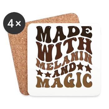 Mélanine & Magie - Dessous de verre (lot de 4) - blanc - Devant