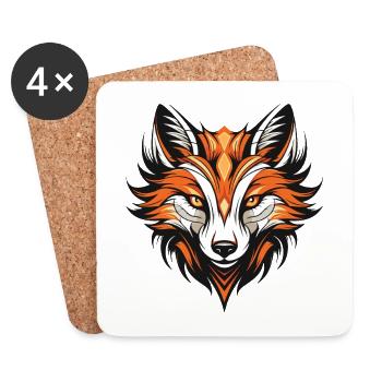 Fox Portrait - Coasters (set of 4) - white - Front