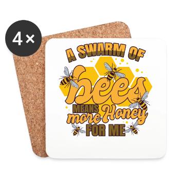 Funny Apiarist Gift Beekeeping - Coasters (set of 4) - white - Front