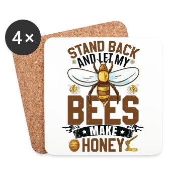 Funny Beekeeping Saying - Coasters (set of 4) - white - Front