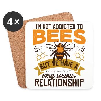 I'm Not Addicted To Bees - Coasters (set of 4) - white - Front