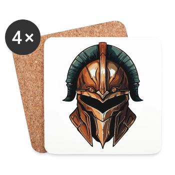 Spartan Warrior Sparta Helmet - Coasters (set of 4) - white - Front