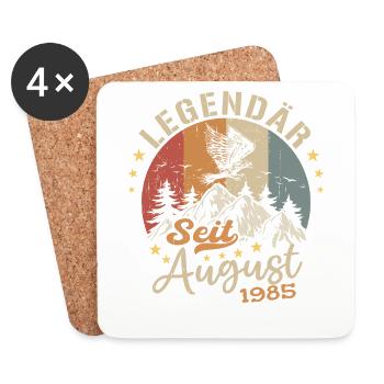 Legendär seit August 1985 Geburtstag Geschenk - Untersetzer (4er-Set) - Weiß - Vorne