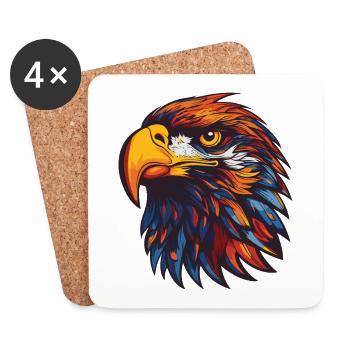 Adler Portrait - Untersetzer (4er-Set) - Weiß - Vorne