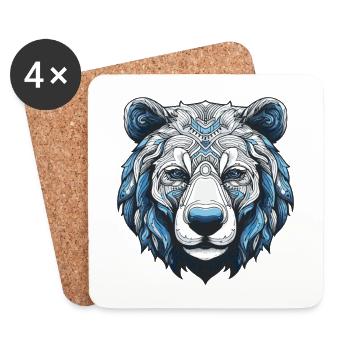 Eisbär Portrait Polar bär - Untersetzer (4er-Set) - Weiß - Vorne