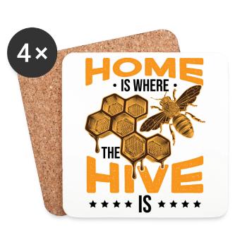 Home Is Where The Hive Is - Coasters (set of 4) - white - Front