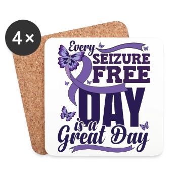 Epilepsy Quote Seizure - Coasters (set of 4) - white - Front