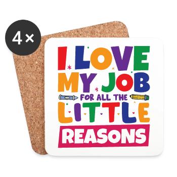 Daycare Preschool Teacher Kindergarten - Coasters (set of 4) - white - Front