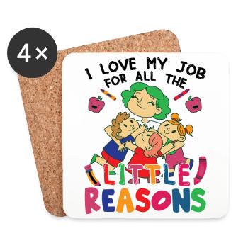 Ich liebe meinen Job aus all den kleinen Gründen - Untersetzer (4er-Set) - Weiß - Vorne