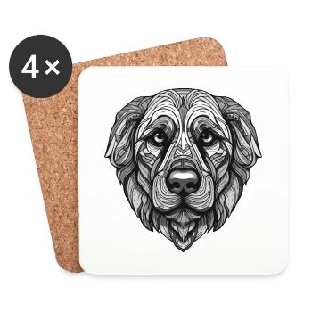 Kangal Hund Portrait Tier - Untersetzer (4er-Set) - Weiß - Vorne