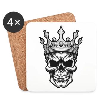 Symbole de la couronne de crâne de roi - Dessous de verre (lot de 4) - blanc - Devant