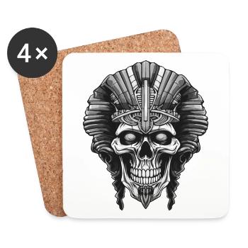 Symbole du crâne de pharaon - Dessous de verre (lot de 4) - blanc - Devant