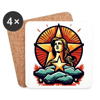 Une star et une héroïne de notre temps - Dessous de verre (lot de 4) - blanc - Devant