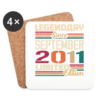 Septembre 2011 Anniversaire 2011 Septembre Cadeau - Dessous de verre (lot de 4) - blanc - Devant