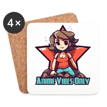 Star-Anime-Mädchen, nur Anime-Vibes - Untersetzer (4er-Set) - Weiß - Vorne