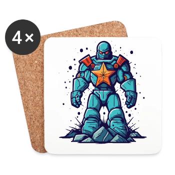 The Blue Stars Marine Mecha - Coasters (set of 4) - white - Front