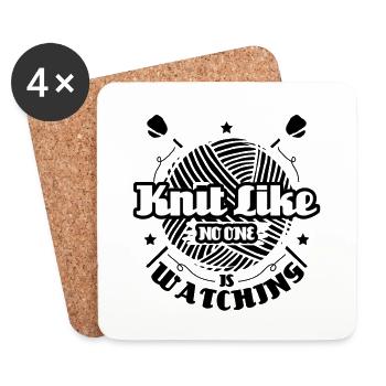 Knit like no one is watching - Untersetzer (4er-Set) - Weiß - Vorne