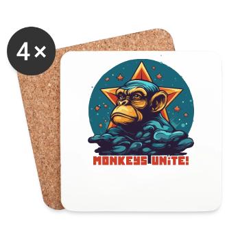 Apes of Resistance, unite! - Coasters (set of 4) - white - Front