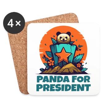 Panda for President - Coasters (set of 4) - white - Front