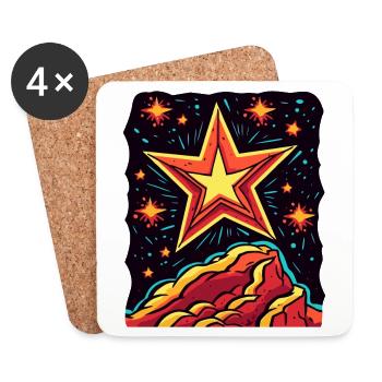 Étoiles colorées dans l’univers - Dessous de verre (lot de 4) - blanc - Devant