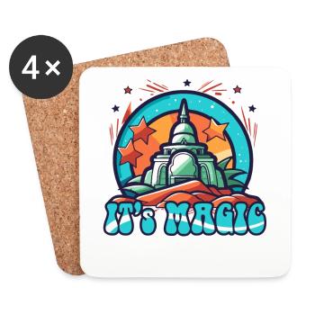 Magical Oriental Castle - Coasters (set of 4) - white - Front